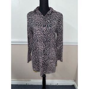 Victoria’s Secret Leopard Print and Gold Long Sleeve Sleep Shirt Size X-Small